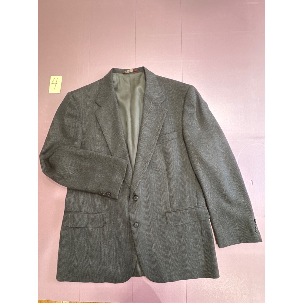 Vintage Bert Pulitzer Gray pure Wool‎ Blazer Jacket Tailored USA Fits 44R to 46R